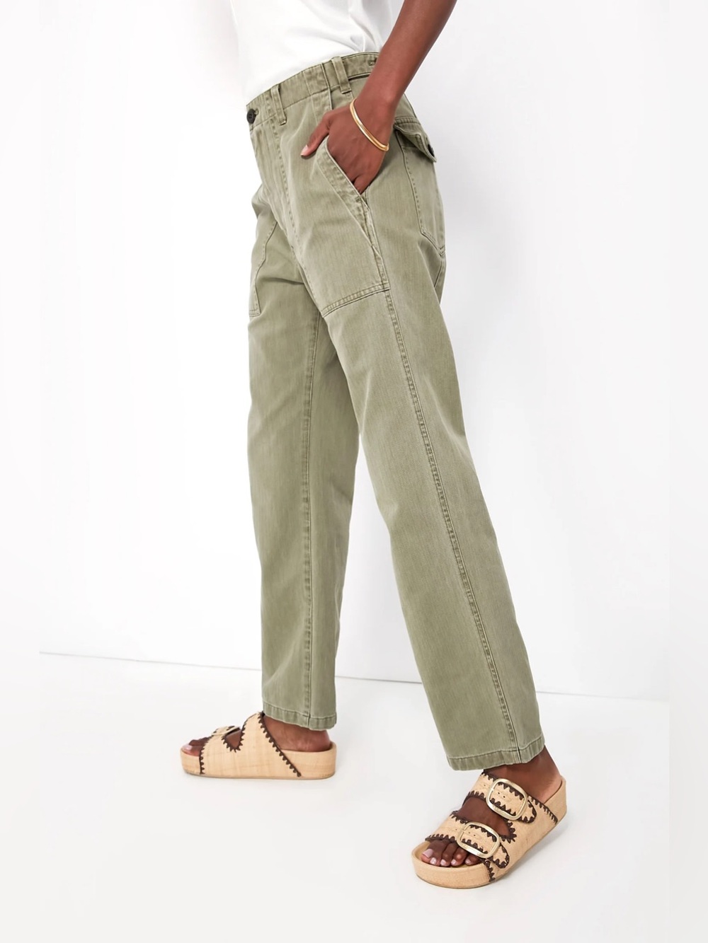 American Eagle Outfitters Olive Utility Straight Leg Pants